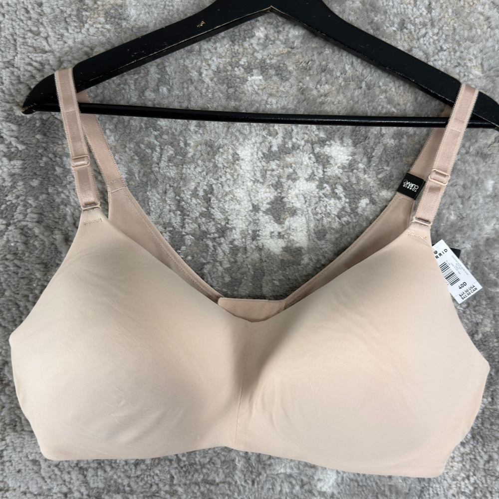 New Torrid Size 40D Wire-Free Lightly Lined Back Smoothing Bra Beige Women